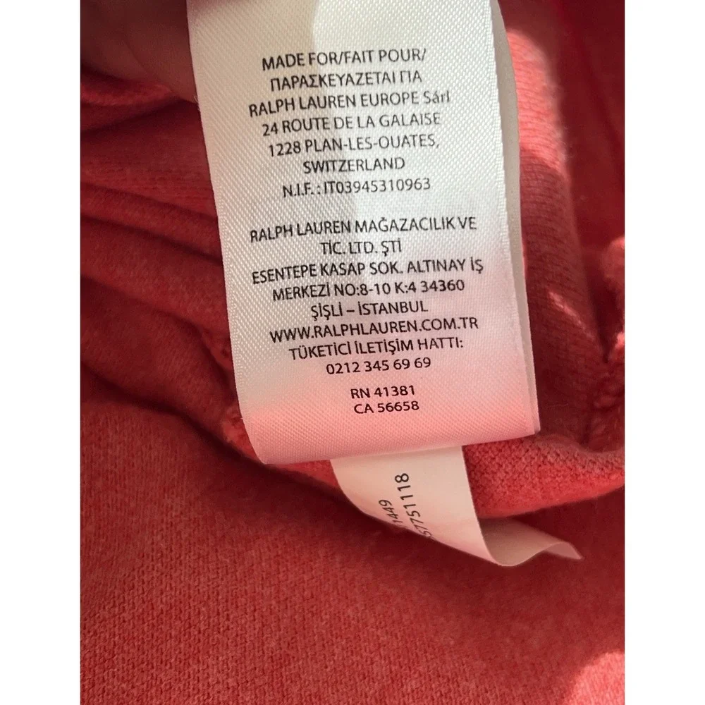 Polo Ralph Lauren XXL Classic Fit Pink with Blue Polo Player Embroidery Cotton
